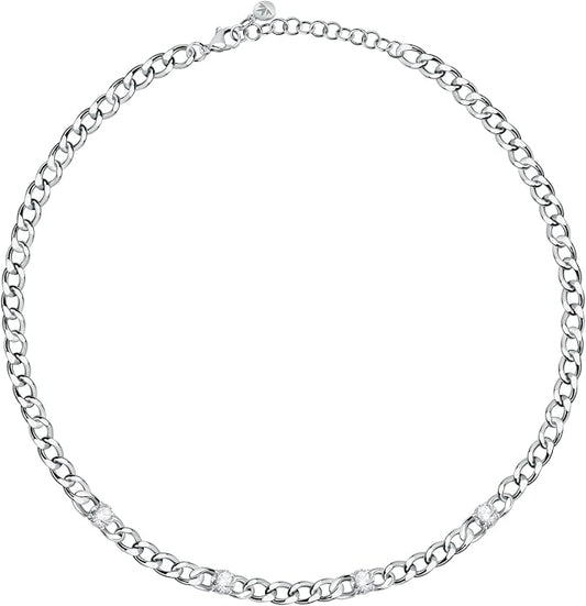 Collana Morellato Donna Acciaio Catena Silver Cristalli _SAUZ27