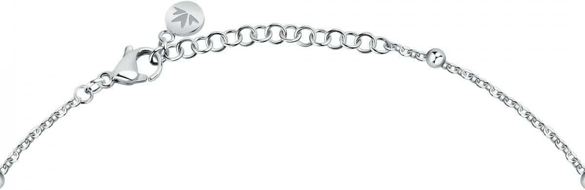 Collana Morellato Donna Acciaio Pendente Quadrifoglio Oro Rosa Cristalli _SAUY05