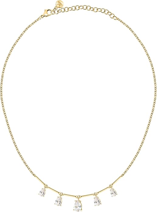 Morellato Damen-Halskette aus recyceltem 925er Silber mit goldenen Zirkonia, Tesori-Kollektion _SAIW207