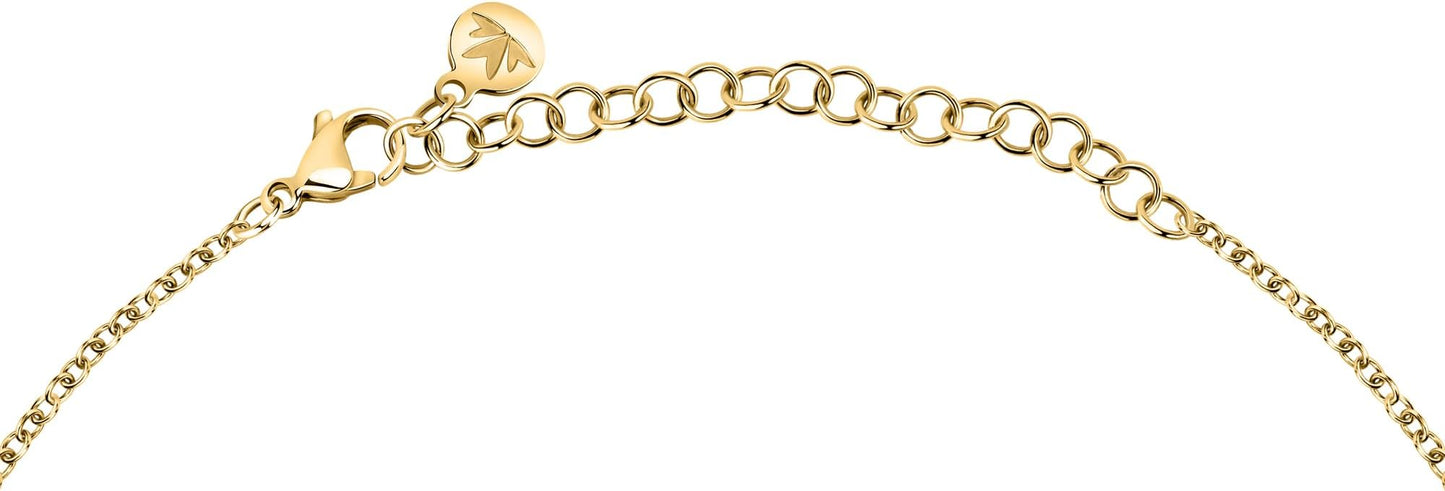 Morellato Damen-Halskette aus recyceltem 925er Silber mit goldenen Zirkonia, Tesori-Kollektion _SAIW207