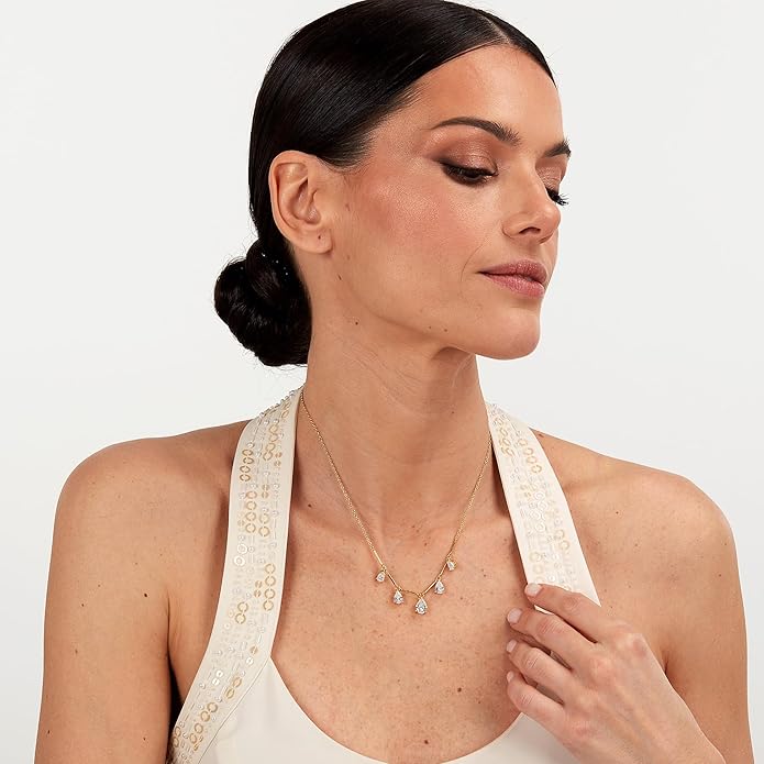 Morellato Damen-Halskette aus recyceltem 925er Silber mit goldenen Zirkonia, Tesori-Kollektion _SAIW207
