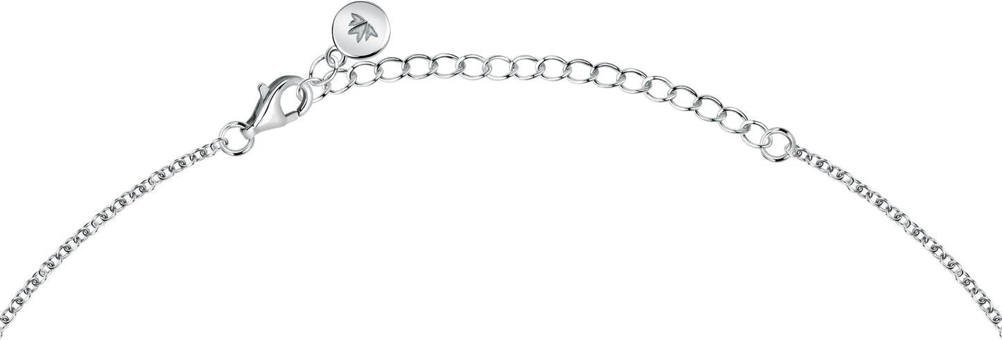 Morellato Damen-Halskette 925 Silber recycelt Zirkon Tropfen blau Tesori _SAIW211