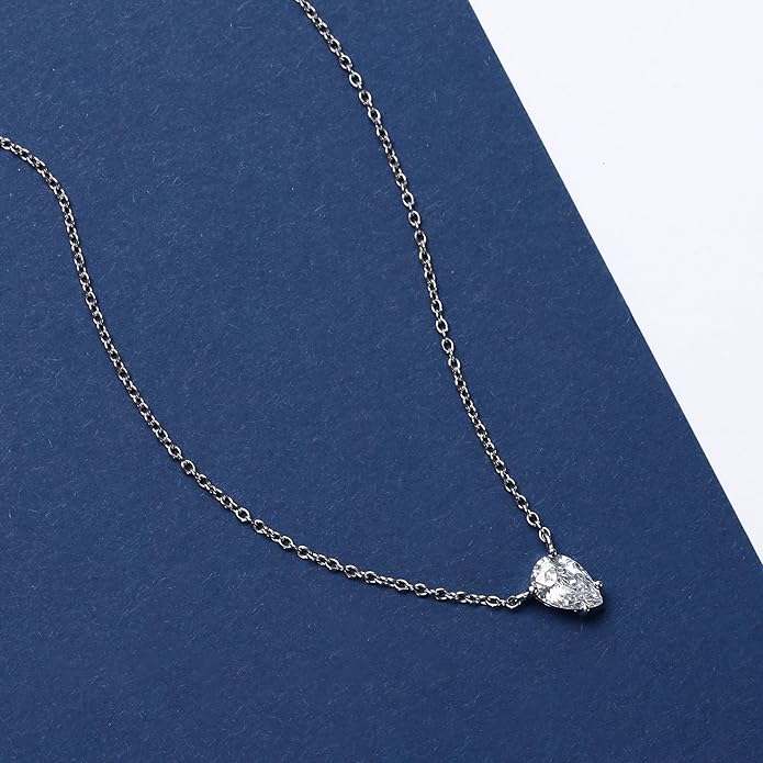 Morellato Damen-Halskette 925 Silber recycelt Zirkon Tropfen blau Tesori _SAIW211