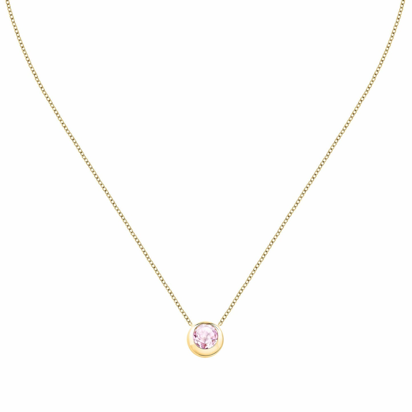 Collana Morellato Donna Oro Giallo 9 kt Pietra Quarzo Rosa _HBQ01