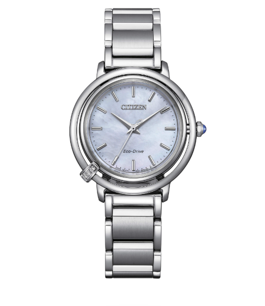 Citizen Damen-Eco-Drive-Stahluhr mit Perlmutt-Zifferblatt _EM1090-60D