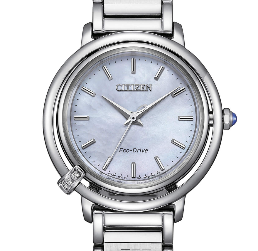 Citizen Damen-Eco-Drive-Stahluhr mit Perlmutt-Zifferblatt _EM1090-60D