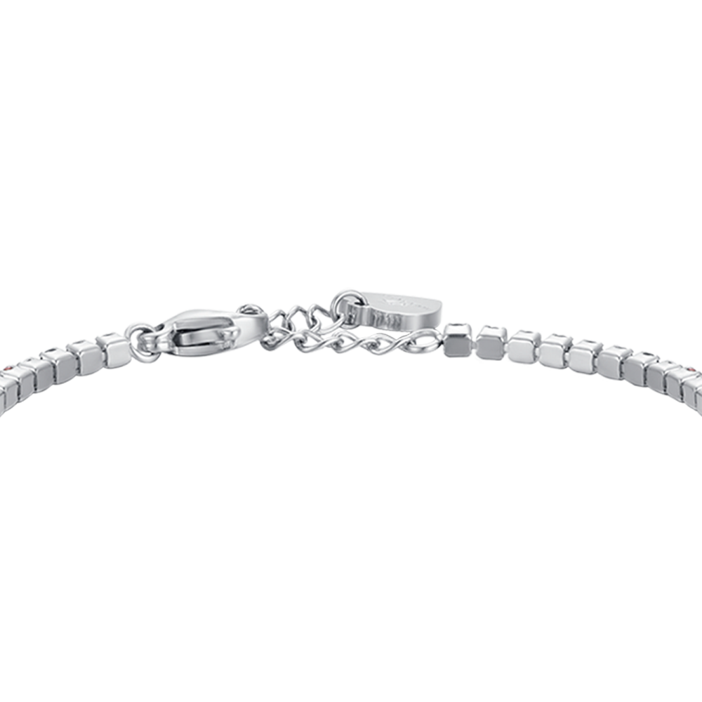 Bracciale Luca Barra Bambina Tennis Zirconi Rossi Ciondolo Coccinella _JB170