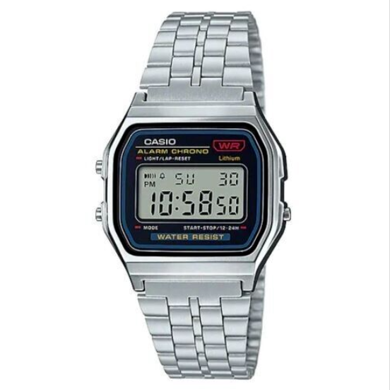 Casio Herren-Digitaluhr Steel Chrono Alarm WR Schwarz _A159WA-N1DF