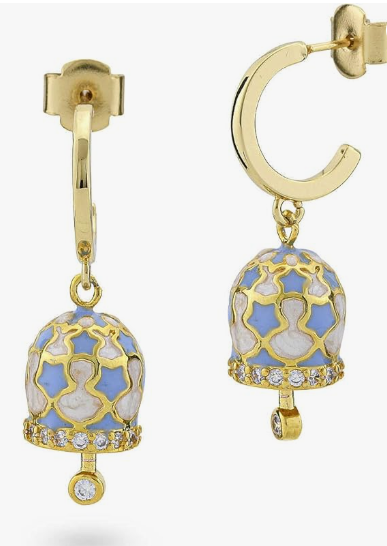 Orecchini Boccadamo Donna Campanelle Portafortuna Azzurro e Oro _CL-OR05