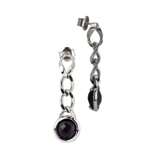 Orecchini Boccadamo Donna Bronzo Col. Argento Cristallo Ametista _XOR703P