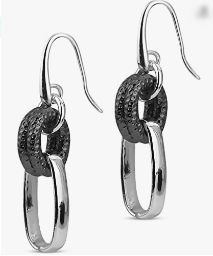 Orecchini Boccadamo Donna Bronzo Col. Argento e Nero _XOR568