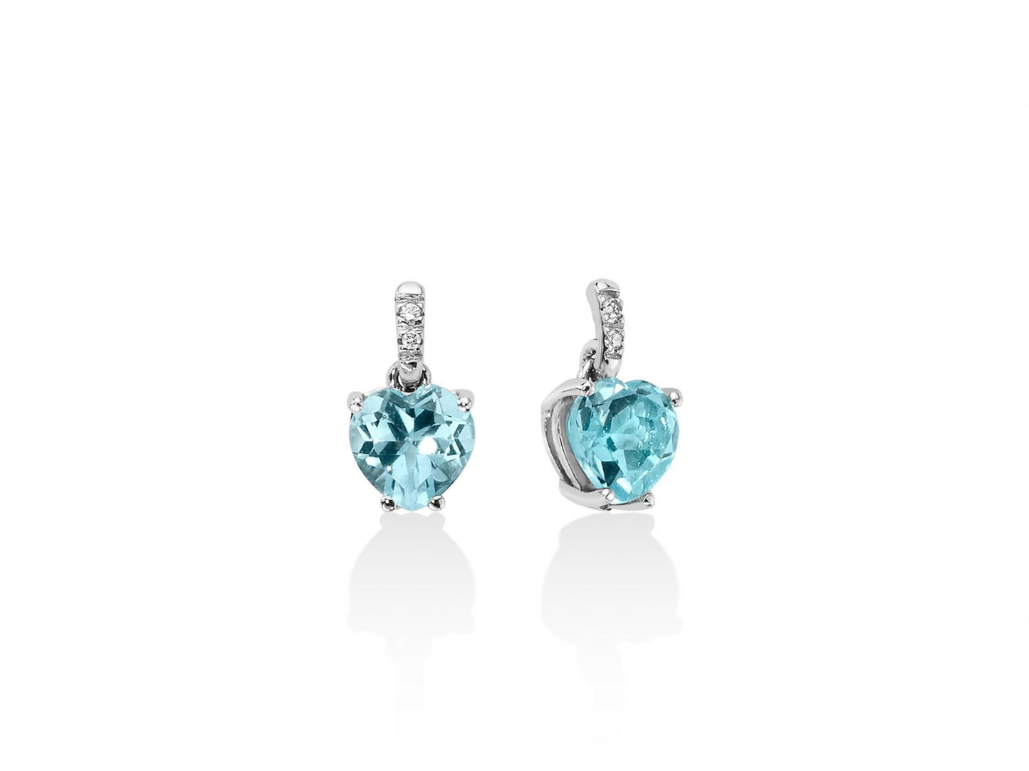 Orecchini Miluna Donna Oro Bianco 18 ct 2 Topazio Azzurro Cuore _ERD2407