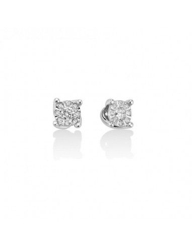 Orecchini Miluna Donna Oro Bianco 18kt Punto Luce 18 diamantini _ERD2404