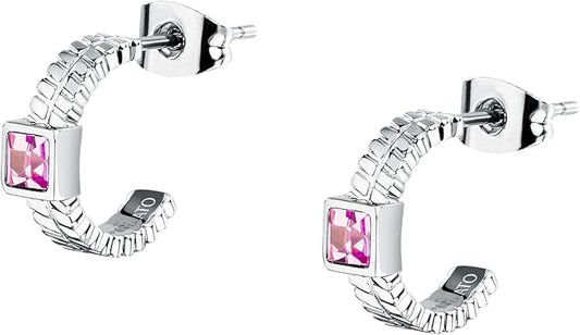 Orecchini Morellato Donna Acciaio Cerchietti Cristallo Rosa _SAVY43