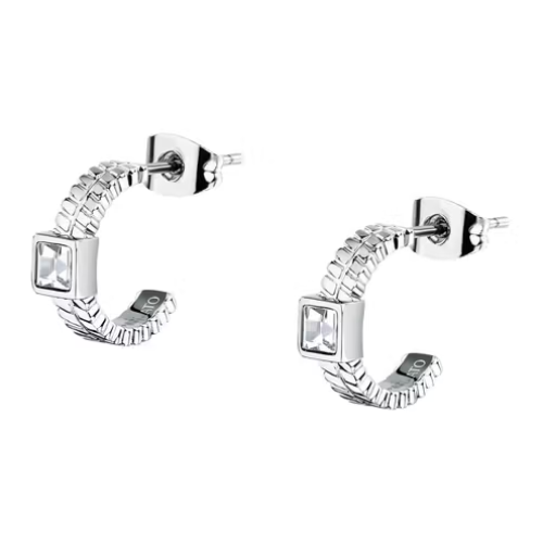 Orecchini Morellato Donna Acciaio Cerchietto Cristallo Bianco _SAVY44