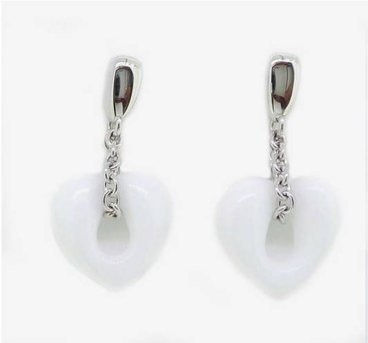 Orecchini Morellato Donna Acciaio Pendenti Cuore Bianco _SKL04