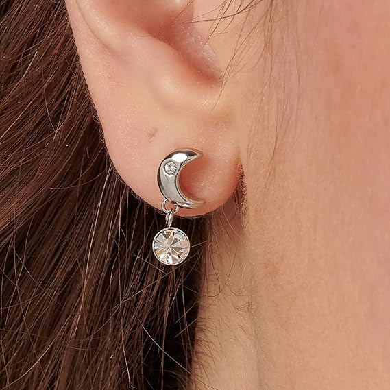 Orecchini Brosway Donna Acciaio Argentato Luna e Cristalli Coll. CHAKRA _BHKE180