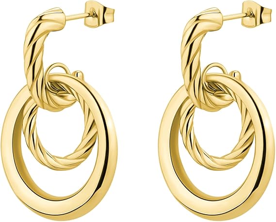 Brosway Damen-Ohrringe aus Stahl mit goldenen Creolen _BAY29
