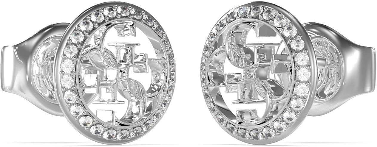 Orecchini Guess Donna Acciaio Disegno Logo Con Zirconi Bianchi _JUBE02136JWRH