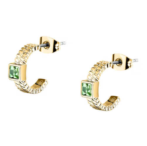 Orecchini Morellato Donna Acciaio Cerchietto Gold Cristallo Verde _SAVY42