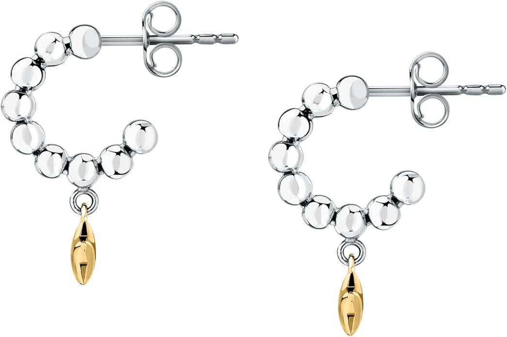 Orecchini Morellato Donna Acciaio Cerchietto Silver Ciondolo Stella Gold _SAIX28