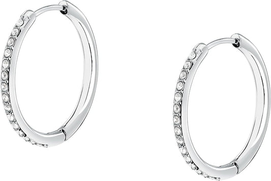 Orecchini Morellato Donna Acciaio Cerchietti Silver Cristalli Bianchi _SAUP24