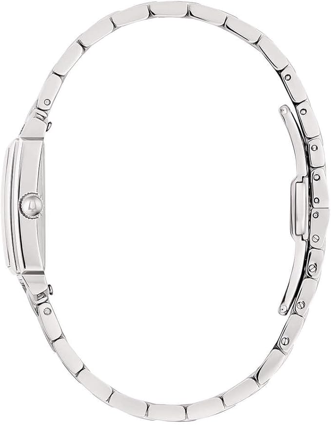 Bulova Sutton Tank Damenuhr, Stahl, Nur Zeit, Perlmutt _96P244