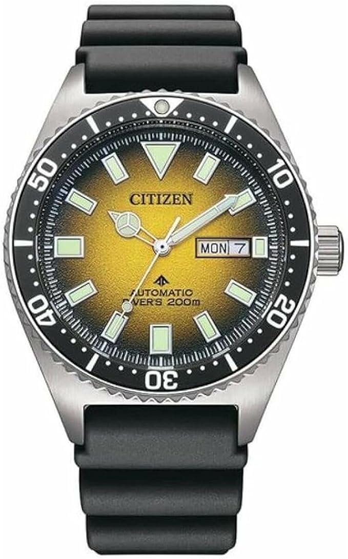 Orologio Citizen Uomo Acciaio Promaster Diver's Automatico Nero Quadrante Giallo _NY0120-01X
