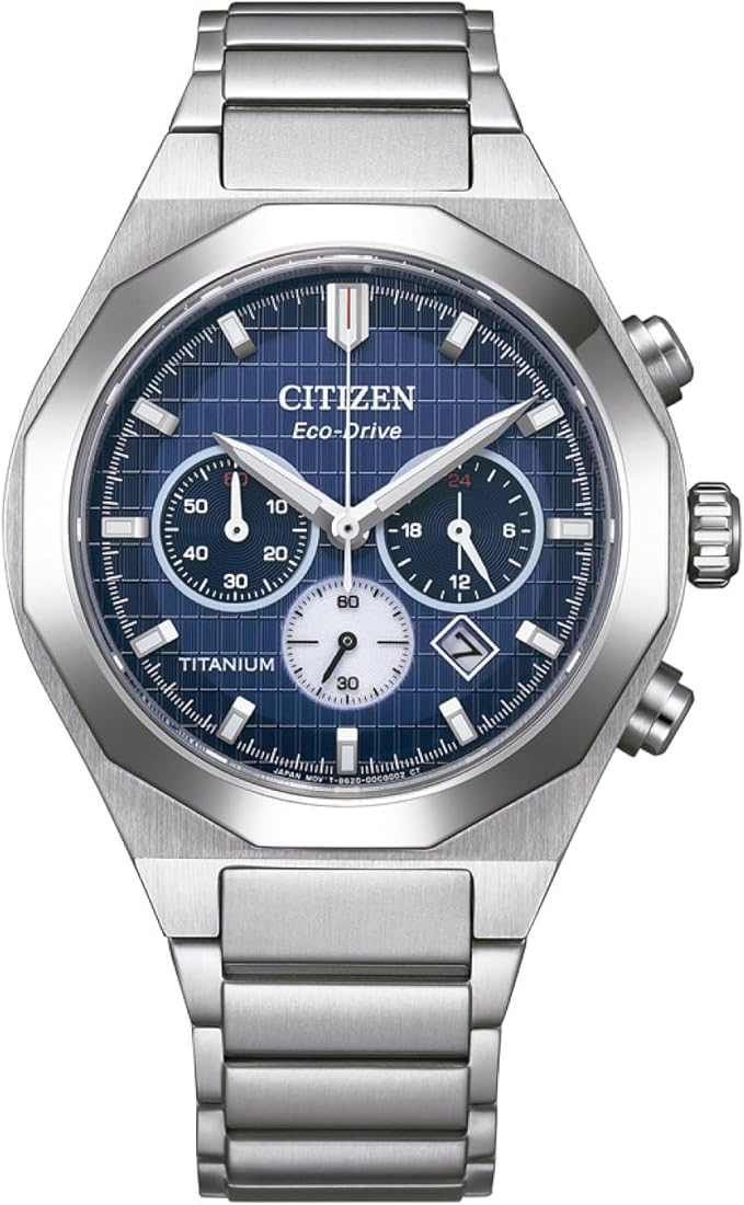 Orologio Citizen Zenshin Senkei Crono Super Titanio Uomo Cronografo Blu _CA4691-59L