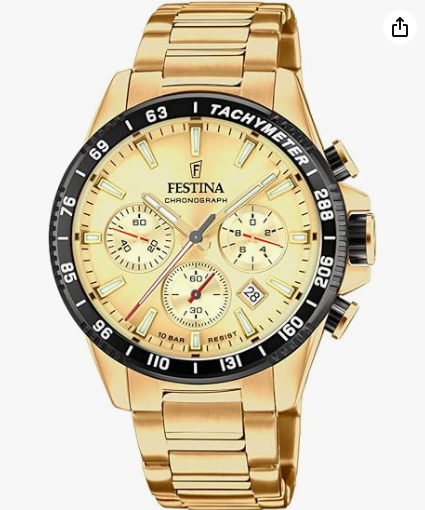 Festina Herrenuhr Steel Only Time Gold F20634-6 229 €
