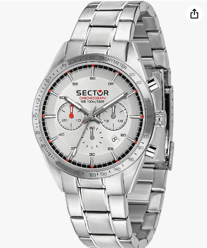 Orologio Sector No Limits Uomo Acciaio Cronografo Cinturino Quadrante Argentato _R3273616005