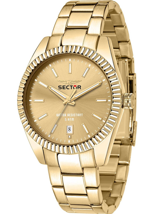 Orologio Sector 240 Uomo Acciaio Cinturino Quadrante Dorato _R3253240026