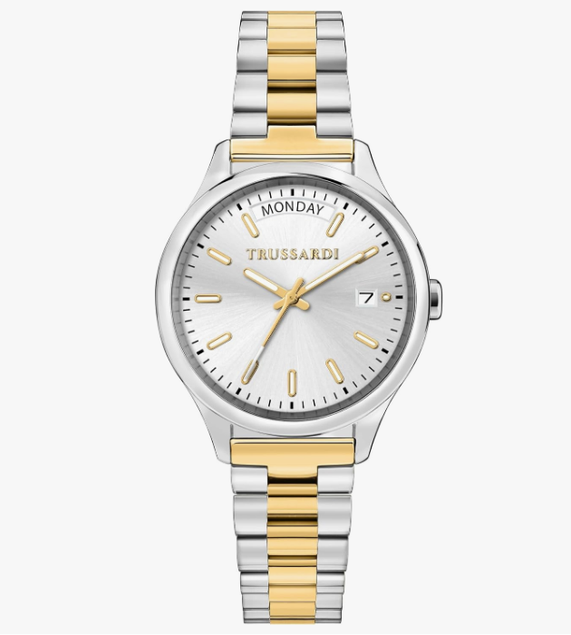 Orologio Trussardi Donna Acciaio Argento e Oro Indicatore Giorno e Data _R2453170502