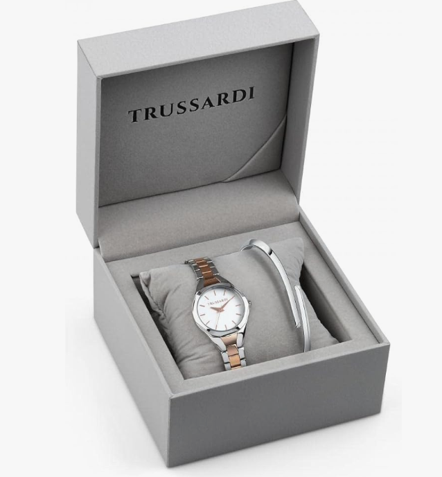 Orologio Trussardi Donna Acciaio Cinturino Argento e Rame + Bracciale _R2453159503