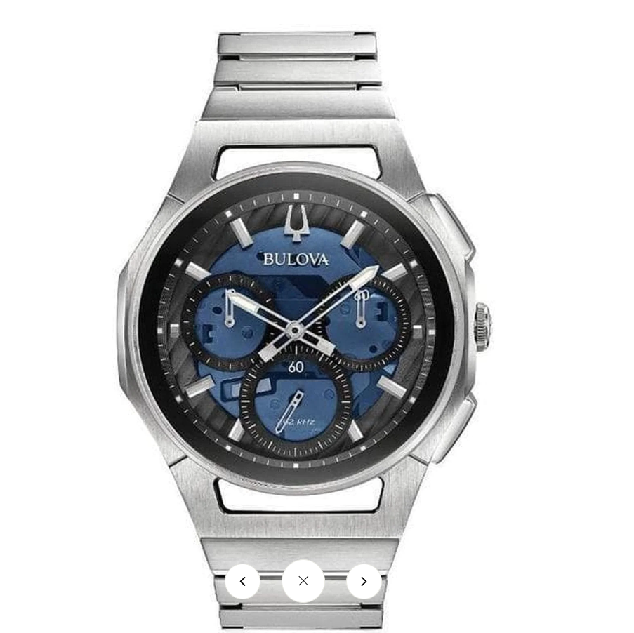 Orologio Uomo Bulova Quarzo Uomo Cronografo Curv Blu _96A205