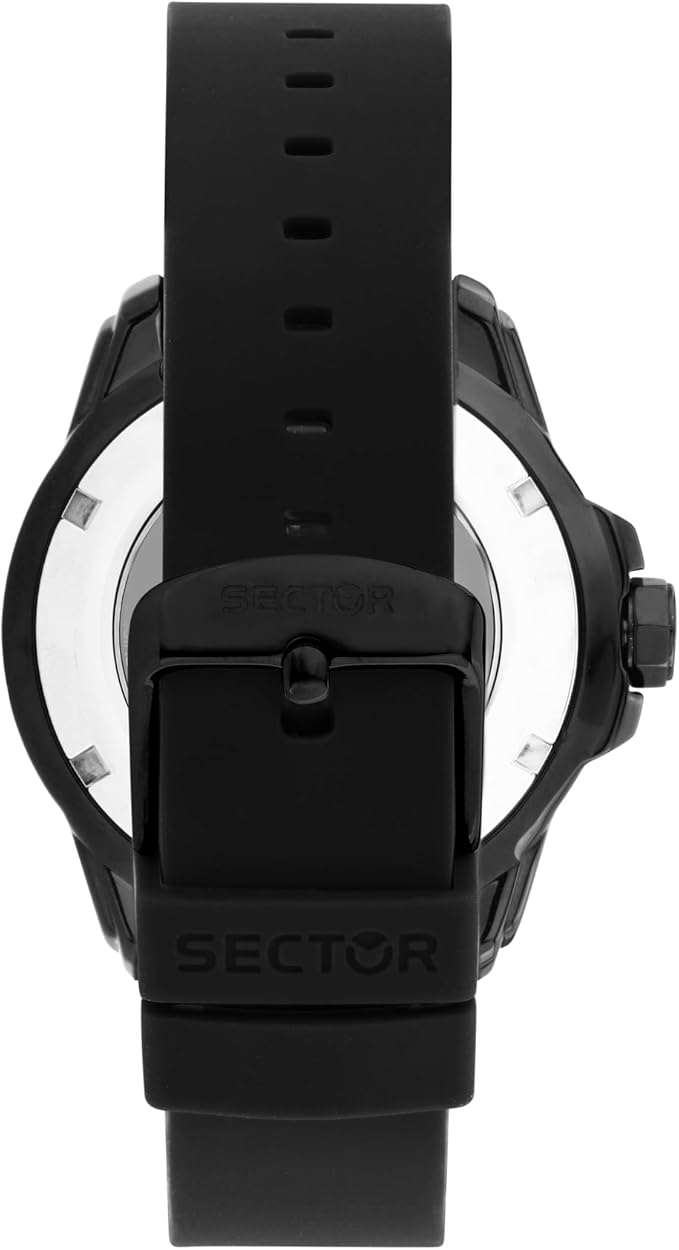 Orologio Uomo Sector Automatico Due Cinturini Silicone Nero e Petrolio Giorno e Data _R3221135004