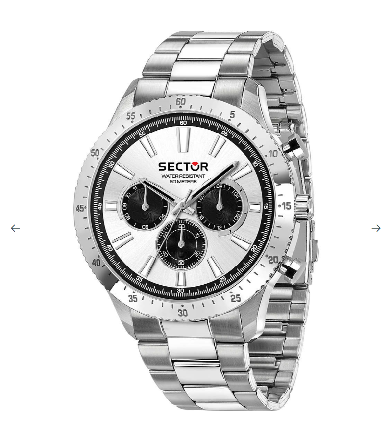Orologio Uomo Sector Quadrante Cinturino Argentato Multifunzione _R3253578027