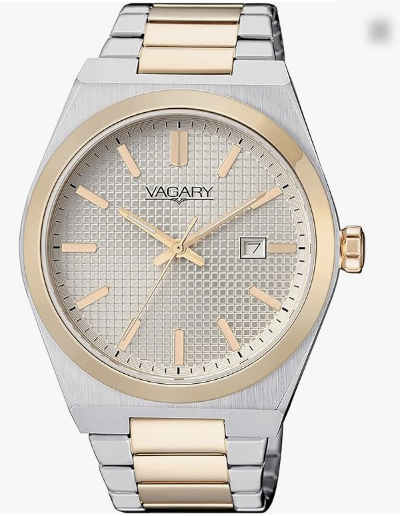 Orologio Vagary by Citizen Uomo Acciaio Argento-Oro Indicatore Giorno _IB9-239-11