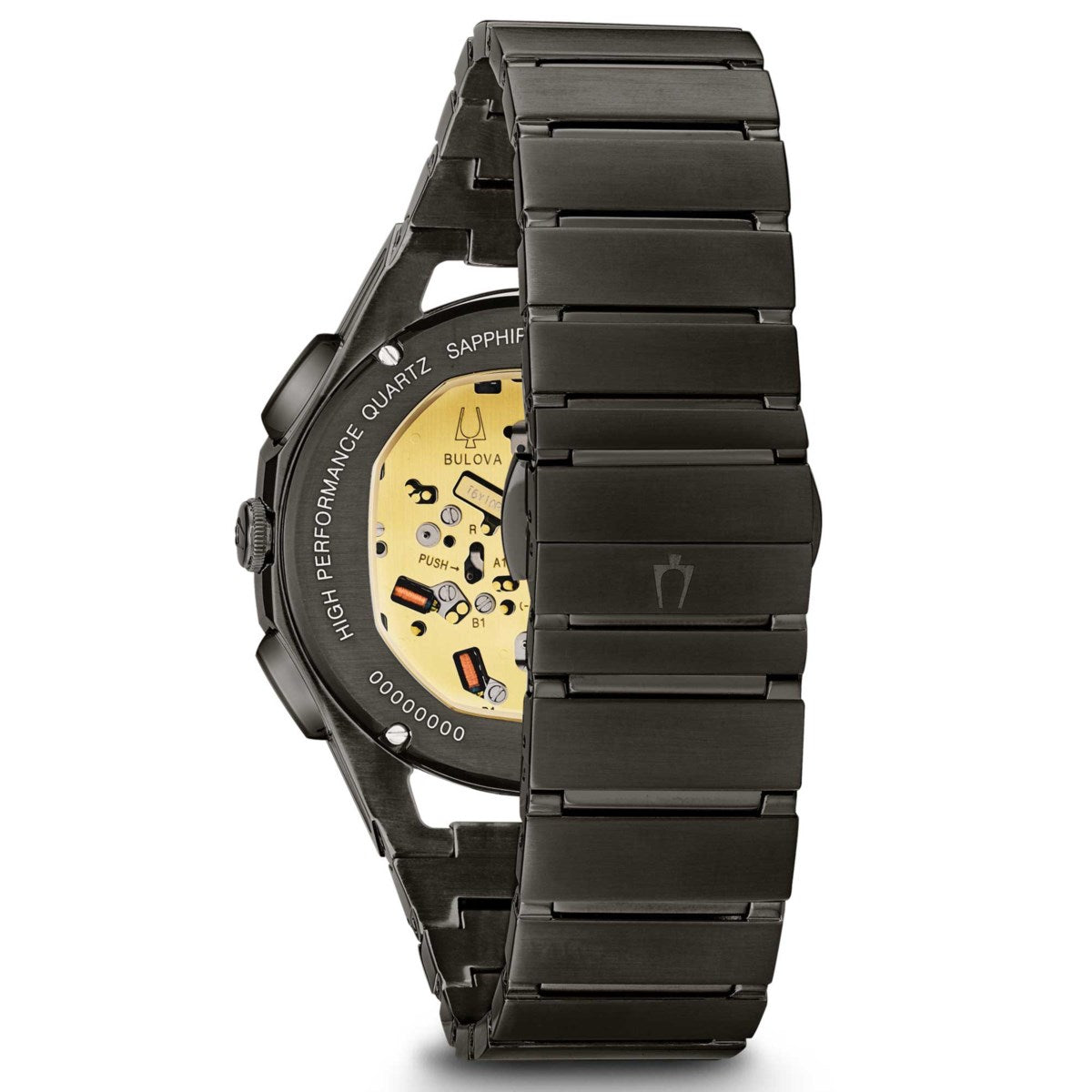 Orologio Bulova Acciaio Uomo Quadrante Curvo Grigio Canna Di Fucile Cronografo _98A206