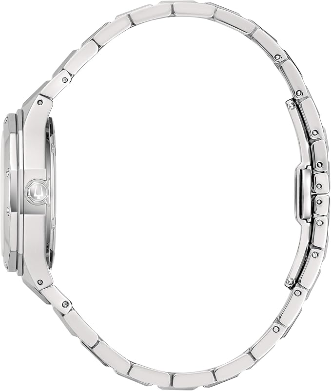 Bulova Damenuhr aus Stahl mit blauem Zifferblatt _96M169