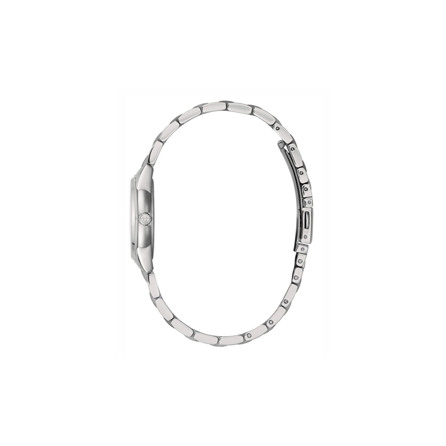 Orologio Bulova Donna Acciaio Solo Tempo Quadrante Carta da Zucchero Cristalli _96P255