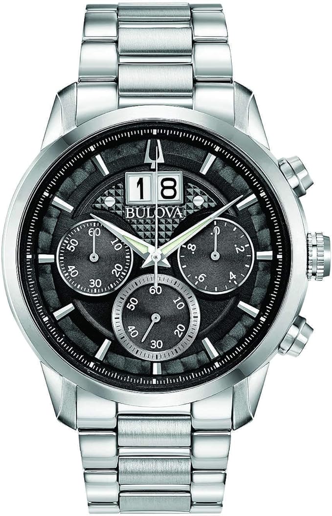 Orologio Bulova Sutton Big Date Crono Uomo Acciaio Nero _98B319