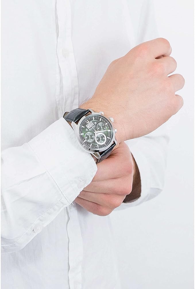 Orologio Bulova Sutton Big Date Uomo Cinturino Pelle Quadr. Verde _96B310