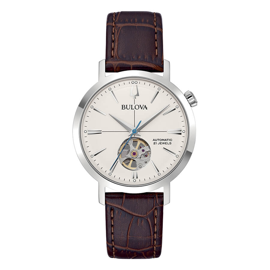 Bulova Herrenuhr Stahl Automatik Sutton Grau 96A119