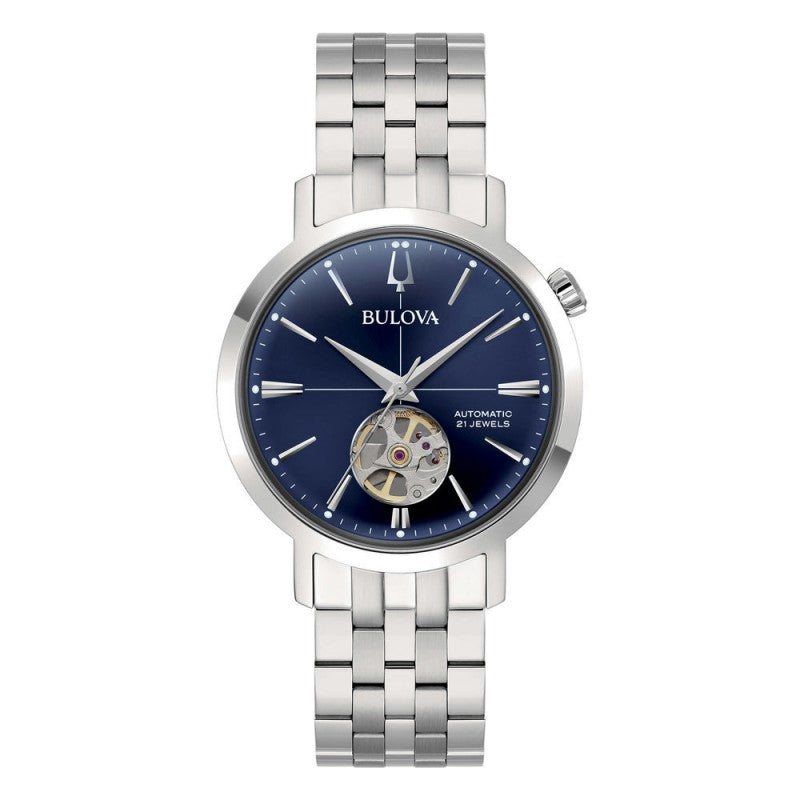 Bulova Herrenuhr Stahl Automatik Sutton Grau 96A119