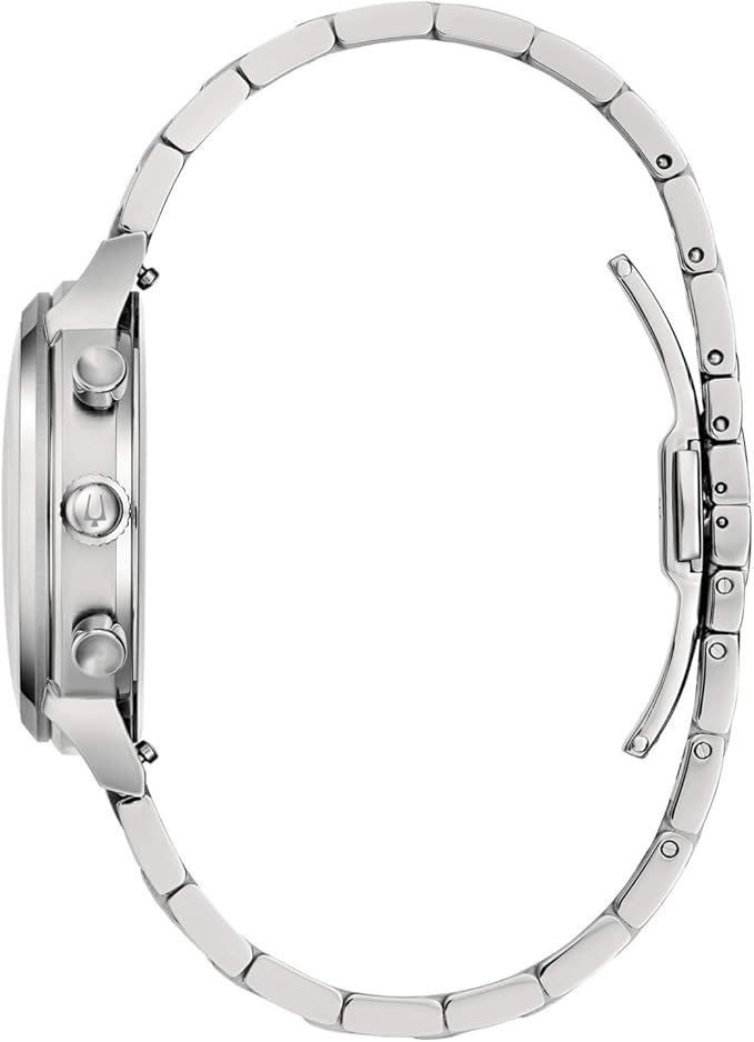 Orologio Bulova Uomo Acciaio Cronografo Blu Ind. Data _ 96B458