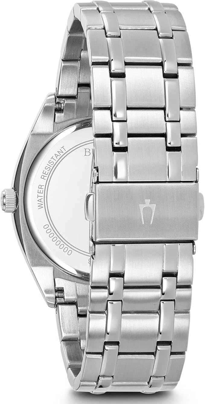 Orologio Bulova Uomo Acciaio Giorno e data Argentato _96C127