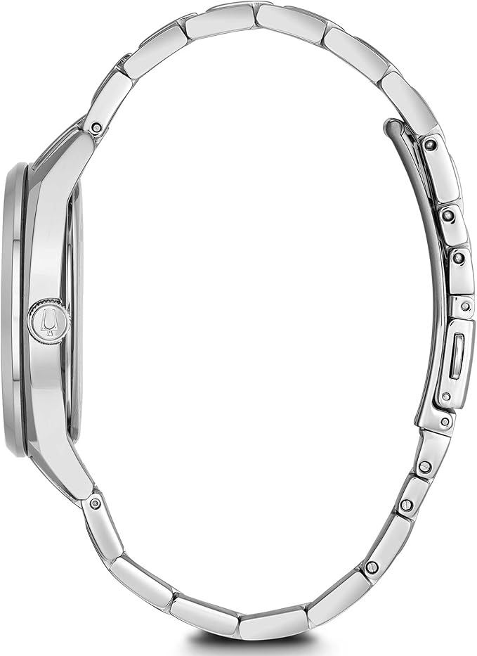 Orologio Bulova Uomo Acciaio Giorno e data Argentato _96C127