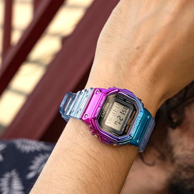 Orologio CALYPSO Uomo Digitale Ottagonale Cinturino Gomma cassa Rosa-Blu _K5874-3