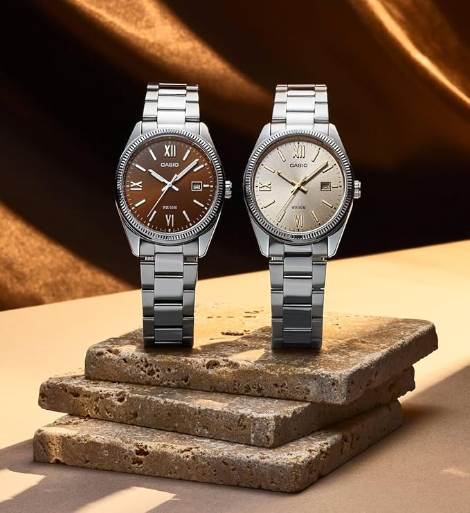 Orologio Casio Acciaio Argentato Quadrante Beige _MTP-1302DD-9AVDF